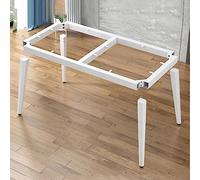 Gambe da tavolo regolabili in metallo resistente, robusta struttura rettangolare per tavolini, scrivanie, banchi da lavoro e armadi, include viti e protezioni per pavimenti (bianco, 180 x 70 x 72,5 cm