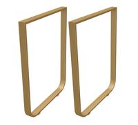 Gambe da tavolo regolabili in metallo, resistenti, design a tubo quadrato, set di 2 gambe dorate in ferro per mobili, perfette per progetti fai da te (45 x 90 cm)