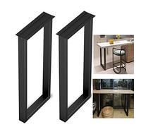 Gambe da tavolo regolabili nere, altezza: 100 cm, moderne, a forma di U, piedistalli in metallo, confezione da 2, perfetti per cucina e ufficio