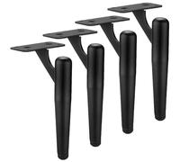 Gambe del tavolo in metallo set di 4 gambe mobili a tubo rotondo per il biga per bagno divano un gruppo di piano di lavoro matto di finitura nera 40 cm/16 pollici di altezza