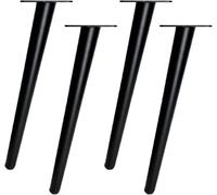 Gambe del Tavolo, Set di Gambe per Mobili per Tavoli da Ufficio in Acciaio Rinforzato di 4, Set di Gambe Affusolate Angolate, Progetti Fai-da-Te per La Casa in Metallo per Com, Black, 25cm/9.8in