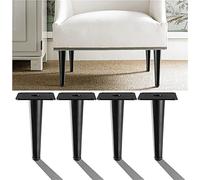 Gambe di divani in metallo nero da 4 pacchetti Sostituzione Supporto pesante Piede di supporto per mobili conici dritti Gambe per mobili per sedia di divani PRUCAILE TV Resistenza TV 30 cm/11.81in