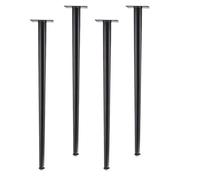 Gambe di mobili in metallo set di 4 gambe di divano tubo rotondo nero 50 * 8 cm di ricambio per cassettone e altro ancora