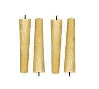 Gambe di mobili in rovere solido set di gambe a tavolino a 4 affusolati al 100% altezza naturale in legno opzionale (6 70 cm) IMPIETTO TV ad alta durezza Fedi lisci e robusti per la ricambio delle