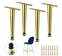 Gambe di ricambio per divano, 4 gambe in metallo, gambe per tavolo in ferro, gambe affusolate per mobili da cucina, tavolino da caffè, per TV, poltrona, comodino, ottomana, altezza regolabile 0-1 cm