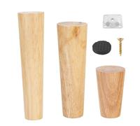 Gambe di ricambio per divano: set di 4 mandrini torniti in legno, piastra di montaggio con viti, con cuscinetti antiscivolo per divano, poltrona, toeletta, mobili, piedini per , base per tavolo