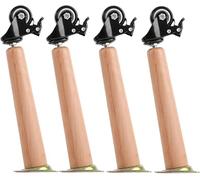 Gambe di ricambio per mobili in legno, 4 pezzi, gambe per mobili in legno con ruota universale, piedini affusolati per divano/panca, gambe rialzate per sedie, armadi, tavolini da caffè, divano
