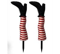 Gambe di strega malvagia di Halloween con paletti, decorazioni di Halloween all'aperto senza paura di vento e pioggia, gambe di strega 2 pezzi, decorazione realistica per cortile, patio, casa, prato
