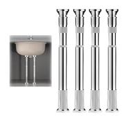 Gambe di supporto regolabili in acciaio inox sotto il lavello, set di 4, fino a 144 kg di capacità, 50-70 cm, perfette per ristrutturare la cucina, colore argento, durevole e robusto