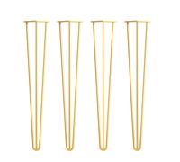 Gambe di tavolo con forcine in metallo, piedi protettore per pavimenti, 4 pezzi gambe per mobili, tavoli da pranzo standard per scrivania, toeletta computerizzata (28 pollici (72cm)/oro)