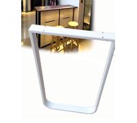 Gambe for mobili con supporto laterale singolo in ferro, crema nera, dimensioni multiple(Milk,19.7x3.7in/50x78cm)
