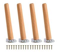 Gambe for mobili in legno da 4 pezzi, gambe for tavoli obliqui moderni, piedini for mobili con viti e piastra di montaggio, sostituzione della scrivania dell'armadietto del divano(20cm(7.9in))