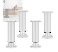 Gambe for mobili regolabili in acciaio inossidabile 4 pezzi Piedini di supporto for divano for for armadio Piano lavoro Comodini for tavolini da caffè(White,18cm(7in))