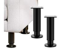 Gambe for mobili regolabili in acciaio inossidabile 4 pezzi Piedini di supporto for divano for for armadio Piano lavoro Comodini for tavolini da caffè(Black,8cm(3.1in))