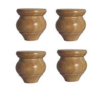 Gambe per divano in legno massello, con piastre di montaggio e viti, piedini di ricambio in legno per divano, letto, sedia e sgabello, confezione da 4 (8 cm)