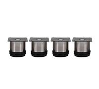 Gambe per mobili, 4pcs Piedi Regolabili di Divano mobili in Acciaio Inossidabile Gomma Piedi di gabinetto Supporto Slitta Rotondo Sedia 6 * 6 cm