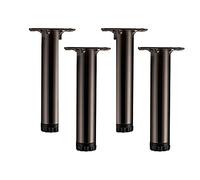 Gambe per mobili, Confezione da 4 gambe di ricambio regolabili for mobili in metallo, colore nero canna di fucile, 10 cm, for divano letto.