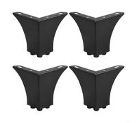 Gambe per mobili fai da te, resistenti staffe per mobili a forma di L, per divani, armadi e tavoli, telaio di supporto in ferro antiscivolo con design triangolare, confezione da 4 (nero)