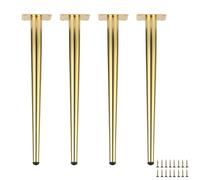 Gambe per mobili, Gambe regolabili for mobili, confezione da 4, in metallo, for divano, tavolino, porta TV, letto, comodino, oro 35 cm