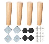 Gambe per Mobili in Legno 4Pcs Gambe di Divano Tavoli Coniche Diritto in Legno per Divano TV Armadio Letto Tavolo da Pranzo (20cm Altezza)