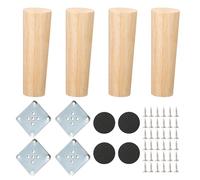 Gambe per Mobili in Legno 4Pcs Gambe di Divano Tavoli Coniche Diritto in Legno per Divano TV Armadio Letto Tavolo da Pranzo (15cm Altezza)