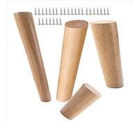Gambe per mobili in Legno,Gambe di Supporto per Divano,Gambe per scrivania,Piedini per sedie,armadi,Letti,tavolini da caffè,4 Pezzi,con Piastre di Montaggio e Viti,in Legno - 20 cm/7,87