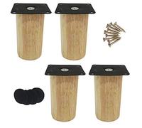 Gambe per mobili in Legno, Gambe per divani Resistenti, Sane/Belle, Legno di Gomma, Gambe per tavoli Senza inquinamento, Antiscivolo/stabili, Facili da installare, 10 cm