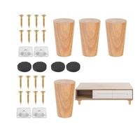 Gambe per mobili in legno - Set di 4 cuscinetti antiscivolo con viti Gamb di ricambio per gamb di tipo dritto Gambe in legno per riparazione di domestici | Adatto per la riparazione di mobili