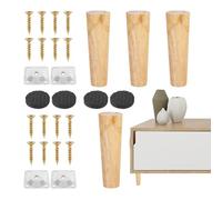 Gambe per mobili in legno - Set di 4 cuscinetti antiscivolo con viti Gamb di ricambio per gamb di tipo dritto Gambe in legno per riparazione di domestici | Adatto per la riparazione di mobili