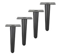 Gambe per mobili in Metallo,Nere/Oro,Gambe di Supporto per tavoli,divani,armadi,scrivanie,Letti e sedie Moderne,Piedini di Ricambio Fai da Te,4 Pezzi,Nere - 20 cm/7,87 Pollici