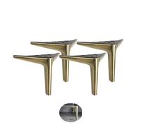 Gambe per mobili in metallo robusto, set di 4 pezzi, design moderno a triangolo diamantato, altezza 12 cm, nero opaco e verde spazzolato, per tavoli, scrivanie, divani, armadietti, supporto
