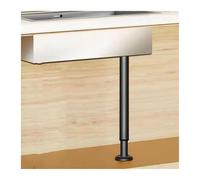 Gambe per mobili lavello, Kit di installazione e riparazione for pali supporto telescopici in acciaio inossidabile for mobili da cucina bagno(Black,Height 72 110cm)