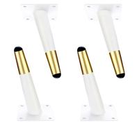 Gambe per Mobili Piedini per Tavolo Conici In Oro Bianco 4 Pezzi Supporto In Acciaio Laminato A Freddo Vernice Spray Color Oro Bianco Altezza Piedini per Divano: 10-15 cm Piedini per Mobile 15 cm/6"