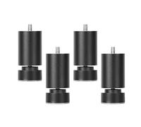 Gambe per mobili Regolabili in Lega di Alluminio, Confezione da 4, Piedini di Ricambio Neri per divani, scrivanie e armadi. Rialzi in Metallo per Un Supporto e Una stabilità miglio