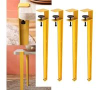 Gambe per Tavoli in Metallo 4pcs - Gambe per Mobili - Gambe per Scrivania, Gambe con Morsetto da Tavolo Avvitabile da 70 Cm, Gambe per Scrivania da Pranzo Regolabili A Forma di F, Gamb, Yellow