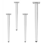 Gambe per Tavoli in Metallo Piedini di Ricambio per Sedie Gambe per Divani Bianchi Piedini per Mobili in Ferro Altezza Regolabile 0,6 cm per Letto Tavolini da Caffè, 4 Pezzi (65cm,Straight)