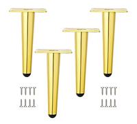 Gambe per Tavolo in Metallo,4 Gambe coniche per mobili,Piedini di Ricambio per mobili,Nero/Oro,Base Antiscivolo,per scrivanie,divani,armadi,tavolini da caffè,sedie,Oro - 20 cm/7,87 poll
