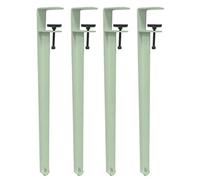 Gambe regolabili in metallo per tavolino fai da te, 4 x forma a F, gambe in ferro con imbottitura protettiva e chiave a brugola, 71 cm, verde