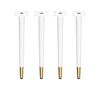 Gambe regolabili per mobili in metallo, 20 cm, a cono oro e bianco, piedi dritti per tavoli, sedie, armadi e tavolini da caffè, arredamento moderno essenziale per la casa