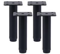 Gambe regolabili per mobili, piedini in metallo per tavolo/divano/armadio, altezza 10-19 cm, include viti e cacciavite, 4 pezzi (13 cm), ferro resistente con superficie placcata