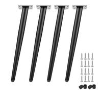 Gambe regolabili per tavolo a cono, 4 pezzi, piedini di ricambio per divano, letto, armadio, scrivania, comò, comodino, con viti (75 cm, nero) - perfette per rinnovare i mobili