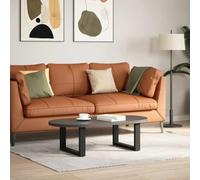 Gambe Tavolino Caffe Forma U 2 Pezzi Nero 50x30-31 cm Acciaio | Struttura robusta, piedini regolabili, staffa preforata, viti incluse, design geometrico, facile assemblaggio