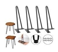 Gambe tavolino in metallo nero set di 4 moderne gambe fai -da -te per banco da banco da tavolino da tavolino design a biella comprende viti e piedi protettori 55 cm (21,6 pollici) Made in China