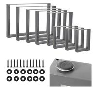 Gambe Tavolo 64x40 cm Metallo Grigio Design Industriale Set 2 Piedi Universali
