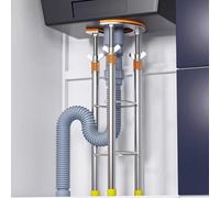 Gambe telescopiche regolabili per lavello, aste di supporto in acciaio inox per la riparazione del bacino del bagno, staffe sottopiano senza trapano, altezza 20-73 cm, kit gambe per lavello durevoli