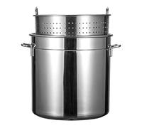 Gamberi Frutti di Mare Tacchino Friggitrice Pentola in acciaio inox con cestello per colino e vaporiera per cucinare all'aperto e fare la birra in casa, 11,8 pollici 35 quarti 8,5 galloni