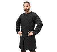 Gambeson Medieval Gambeson Simple Full Sleeve Imbottito Tela Gambeson con Due Strati di Imbottitura Perfetto per LARP, Renassiance Fair, nero, Medium