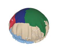 Gambia Posizione Bandiera Mappa Cuffia Da Doccia Donne Riutilizzabile Grande Cuffia Da Doccia Uomini Quickdry Cura Dei Capelli Lungo Breve