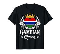 Gambian Queen Gambia Flag Proud Gambian Woman Maglietta