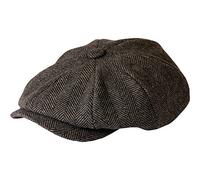 Gamble & Gunn, 'Shelby' Newsboy Cap, berretto in panno grigio a spina di pesce Grey Herringbone 61 cm
